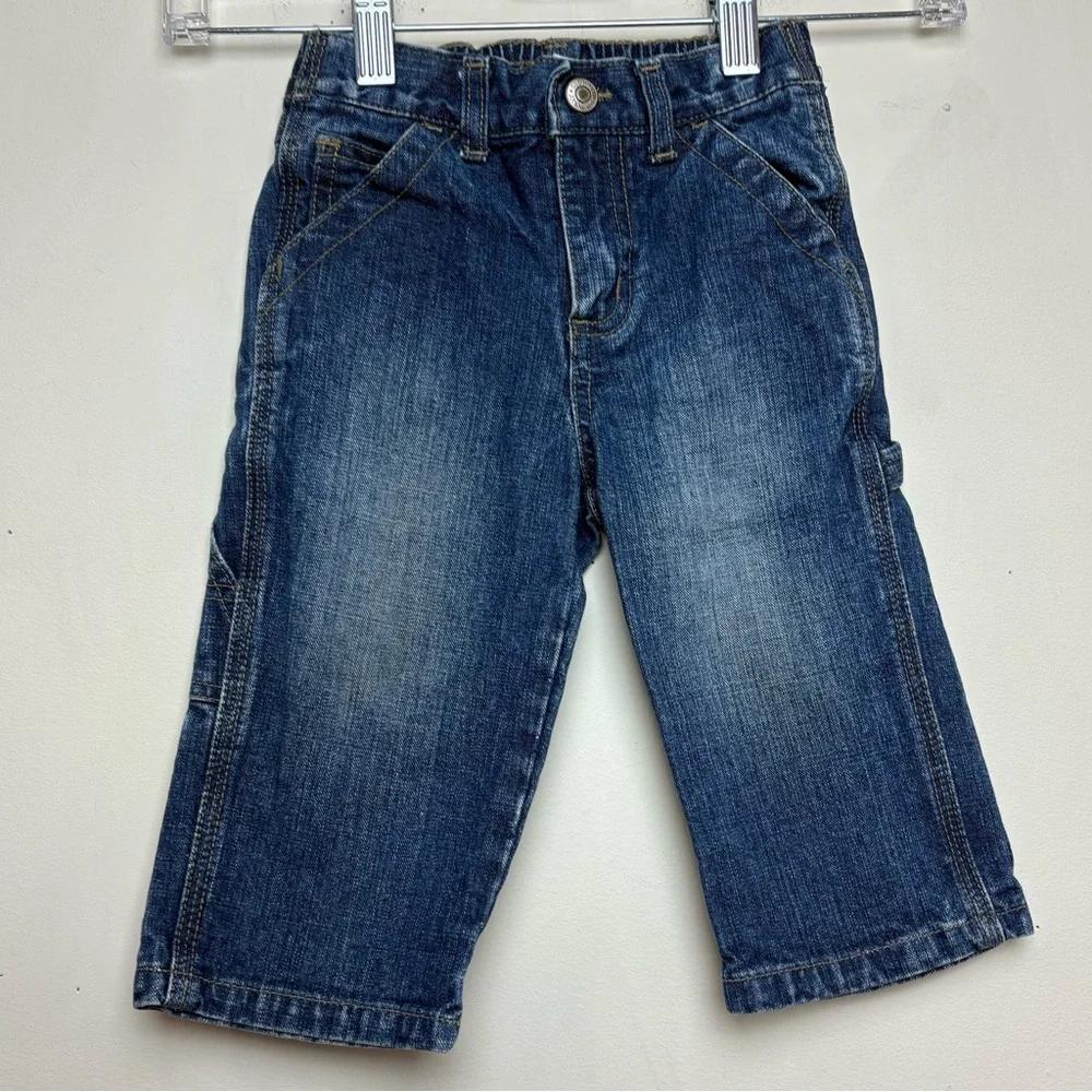 Y2K Old Navy Baby Baggy Denim Blue Jeans‎ 12-18m Streetwear Carpenter Vintage